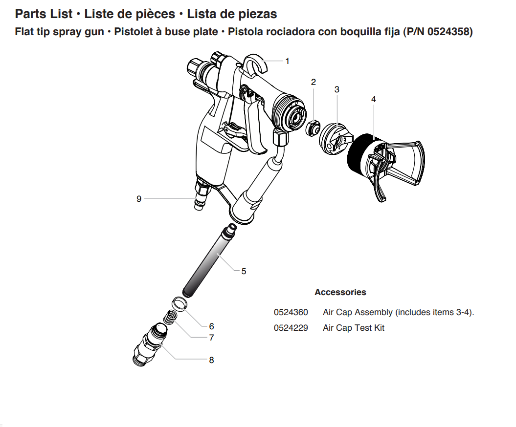 GM3600 AirCoat Spray Gun With Flat Tip Spray Gun 1
